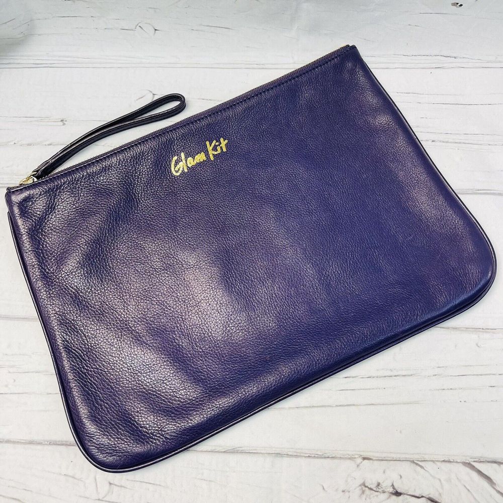 Rebecca Minkoff Jody Gold GLAM KIT Large Wristlet Pouch Purse Make Up Bag Cheeta